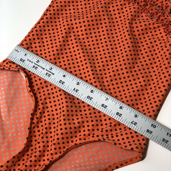 Little Star Girls size 8 Swimsuit Orange & black - Picture 4 of 11
